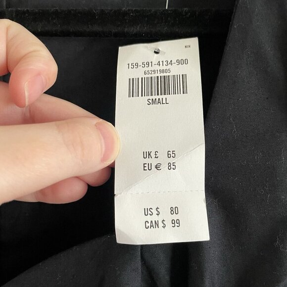 Abercrombie & Fitch Women S Black Long Sleeve Poplin Babydoll Mini Dress NWT - Picture 11 of 15